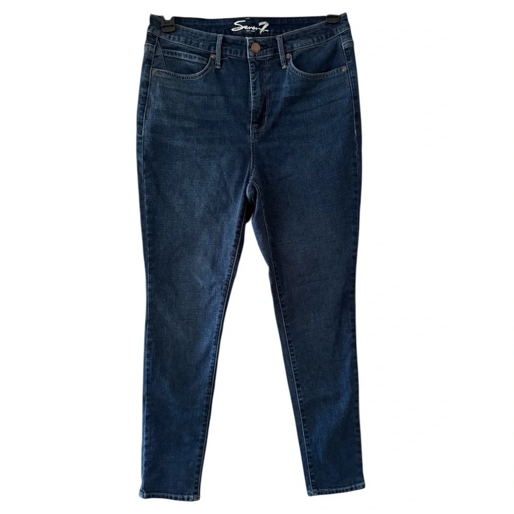 Seven7 Skinny High Rise Ankle Jeans St. James Wash Size 10